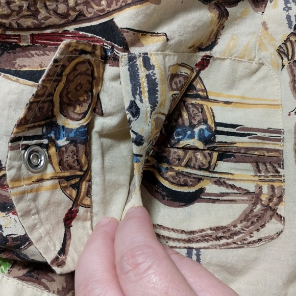 Tasha Polizzi western rodeo button front tab sleeve tunic shirt size XL - Picture 9 of 14